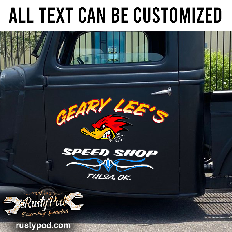 personalized mr horsepower pinstriping hot rod lettering vinyl sticker 10865